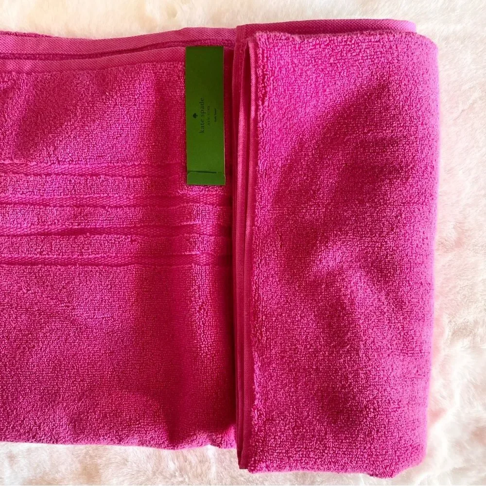 NWT Kate Spade Bath Towel Pink Magenta Terry Cotton